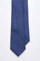 Navy Textured Tie Set with Tie Bar & Cufflinks
